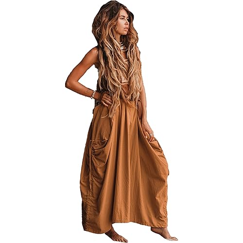Thaluta Women's Maxi Boho Skirt with Pockets Bohemian Organic Cotton Hippie Gypsy