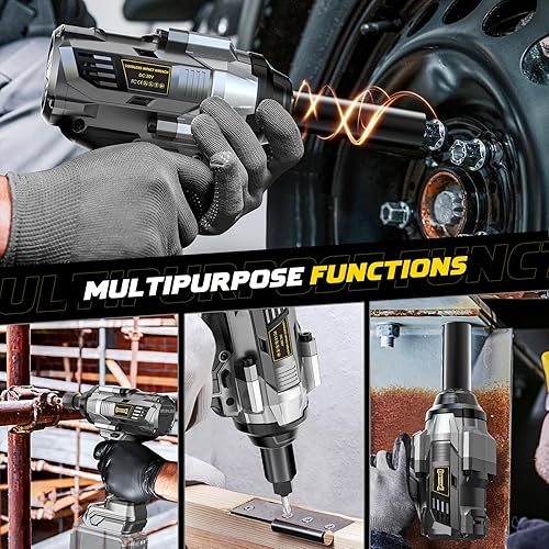 Miniatura 7 de Llave de impacto inalámbrica de 12 pulgada compatible con batería DeWalt de 20 V, 1000 pies-libras (1360 N.m), destornillador de impacto de alto par