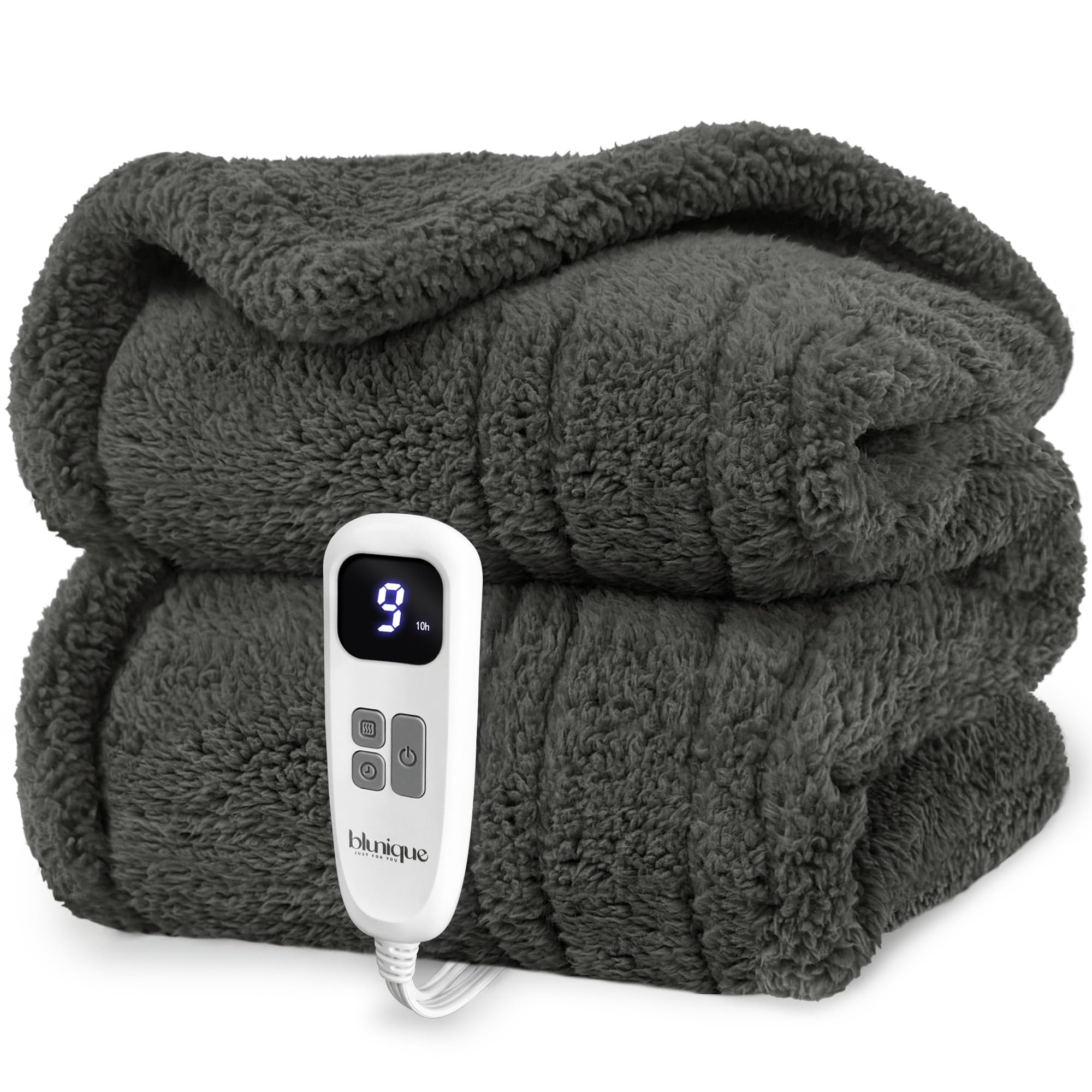 Blunique Double-Sided Sherpa Heated Throw