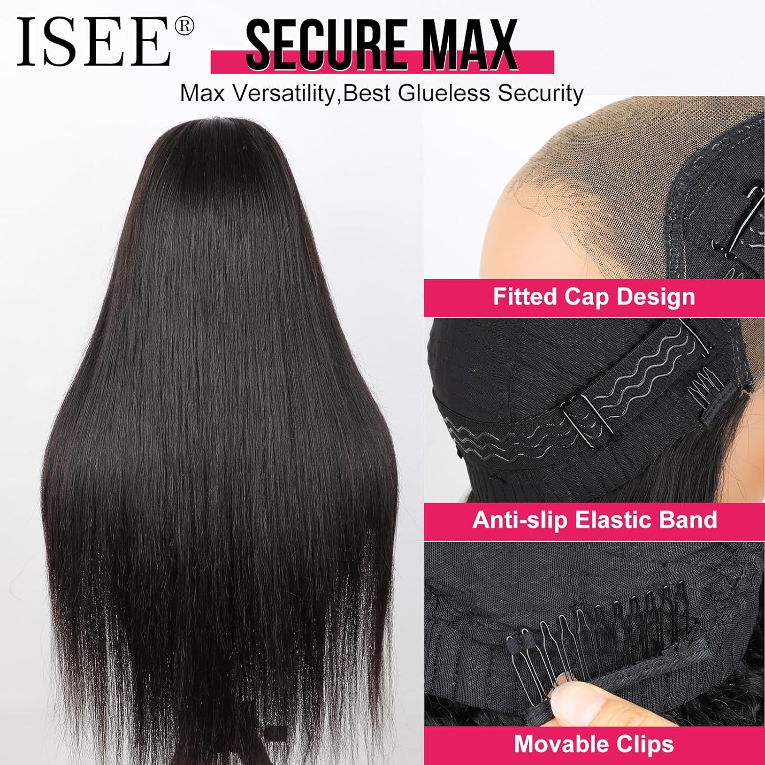 ISEE HAIR M-Cap Straight Wear Go Glueless Wig Human Hair Pre Plucked Pre Cut 9x6 HD Lace Pre Bleached Tiny Knots Human Hair Wigs For Women 18 Inch