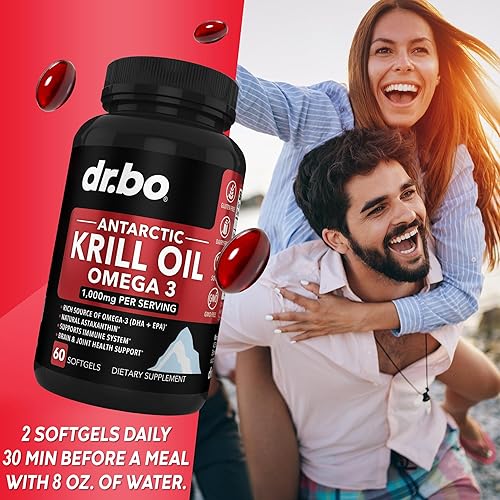 Miniatura 7 de Aceite de krill Omega 3 500mg - Aceite de krill antártico 1000 mg cápsulas blandas EPA, DHA, astaxantina, fosfolípidos - Suplementos de ácidos
