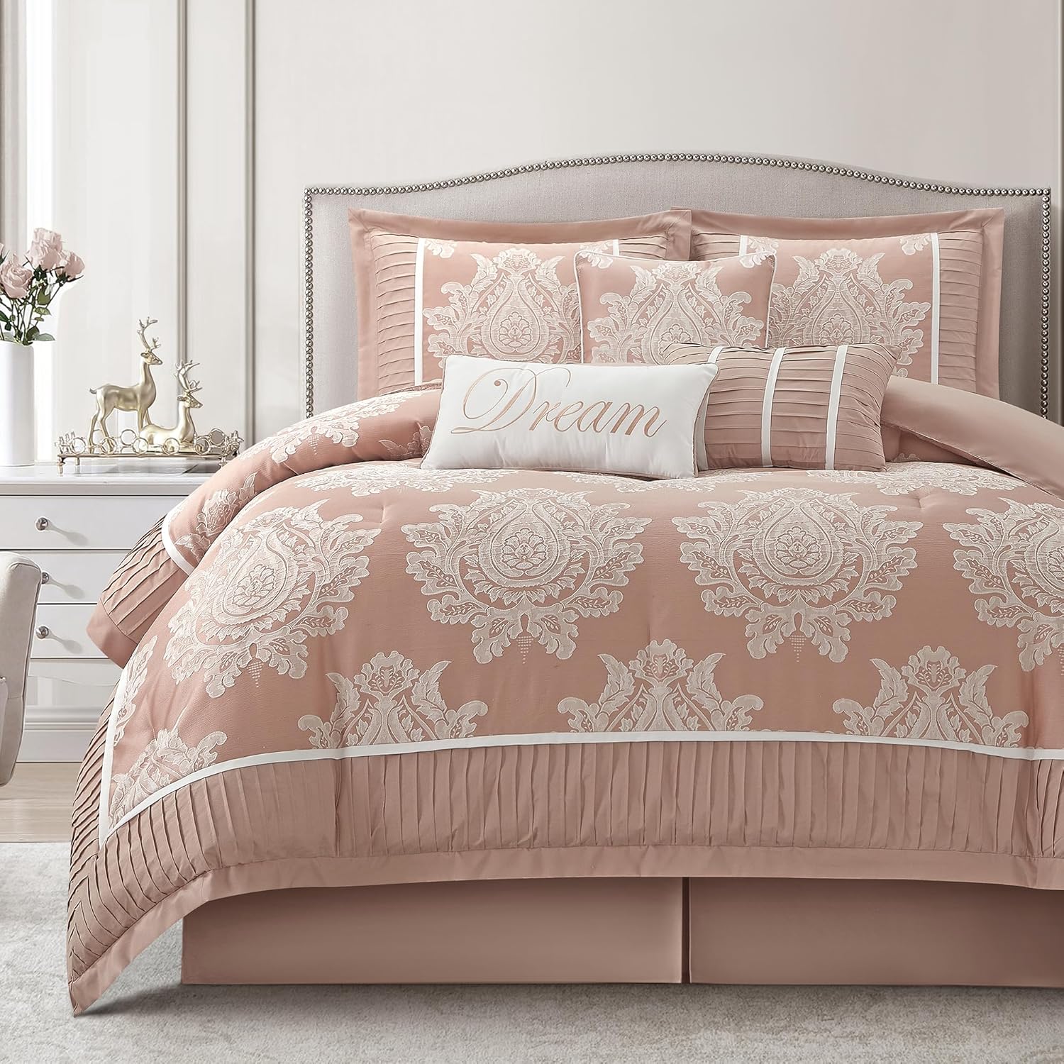 Blush Queen Comforter Set Pieces, Jacquard Woven Egypt Ubuy