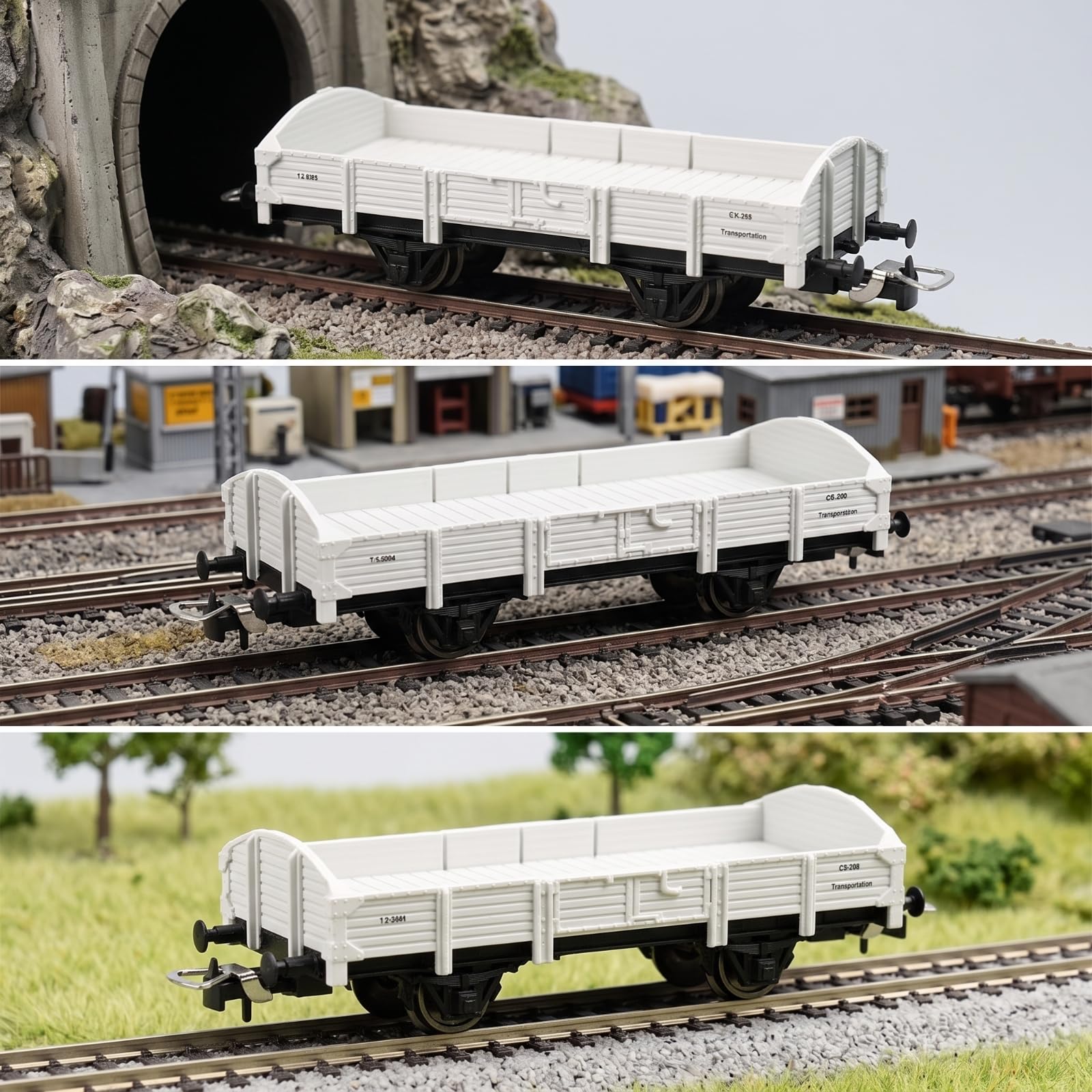 Carro Pianale HO Realistico Carro Piatto Basso Profilo Modellino Ferroviario per Modellisti, Collezionisti