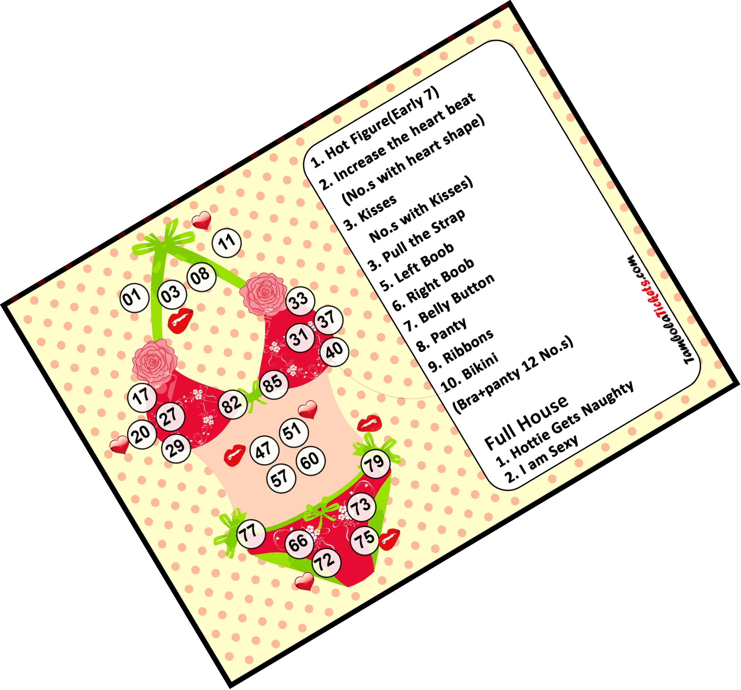 I Am Sexy and I Know It Naughty Theme tambola Tickets Bingo housie lotto (Printed on Hard Sheet, Big Size Tickets, 24 Cards)-image-15