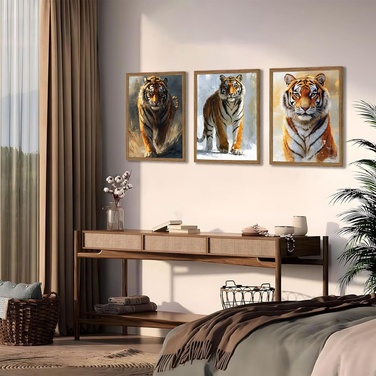 Generico Cnyaunfi 3 Pezzi Animali Pittura Diamante Fai-Da-Te, 5D Bianco Diamond Painting Kit Completo per Hobby Creativi Adulti, Per La Decorazione Della Parete Di Casa 50x70cm YF-3333