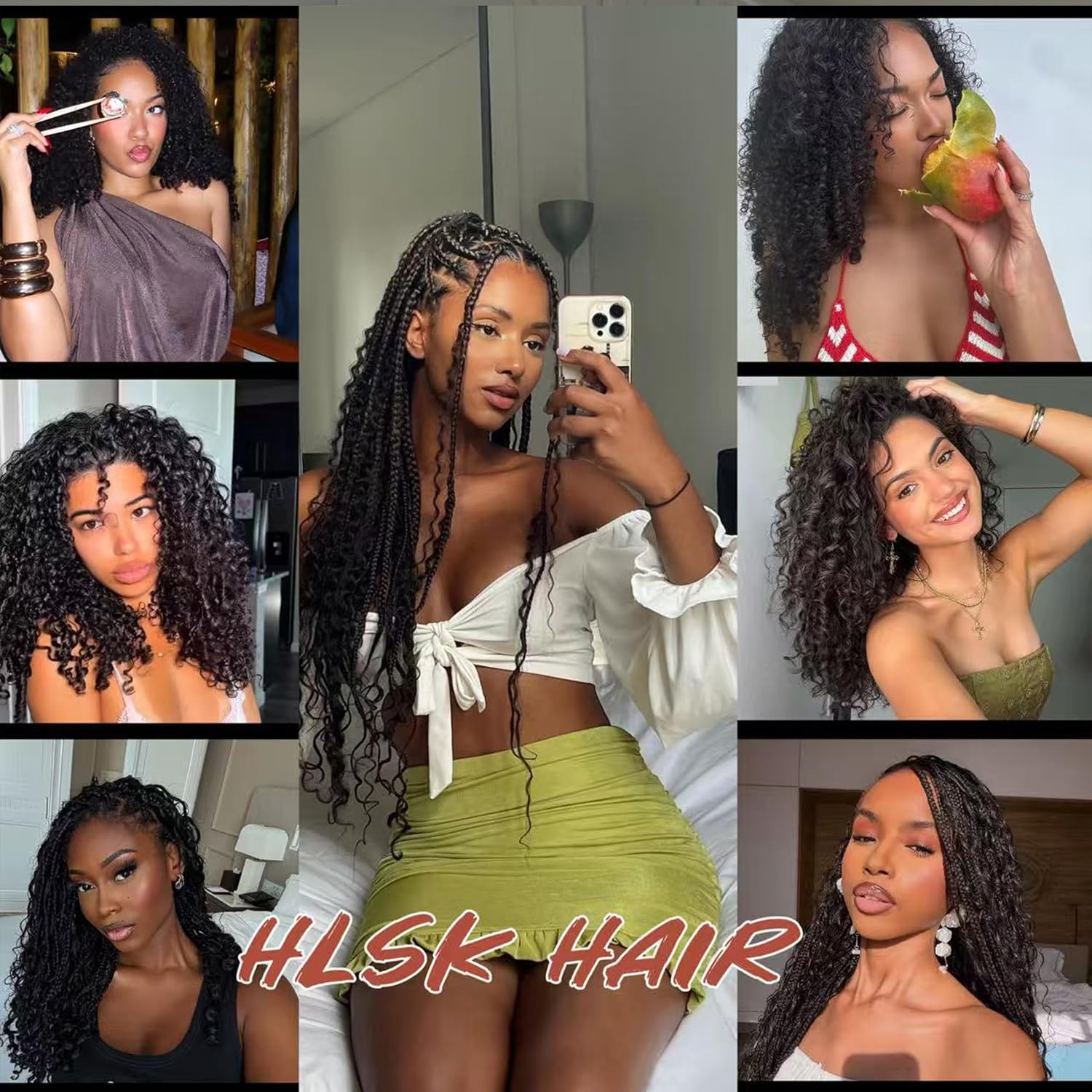 Burmese Curly Crochet Hair For Black Women Curly Feather Crochet Human Hair Pre-Separated Crochet Hair Wet and Wavy Invisible Crochet Hair Extensions Kit Natural Black (Natural Black, 16 Inch(140g))