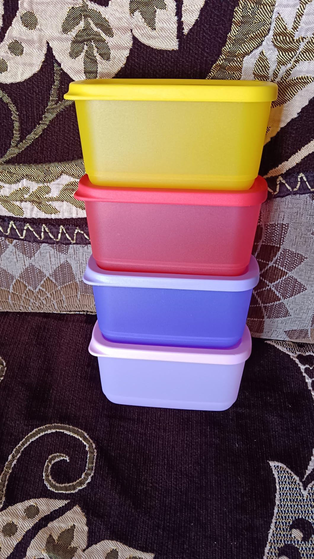 Buy Tupperware Rectangular Container, Plastic, Multicolour, 210ml - Set ...