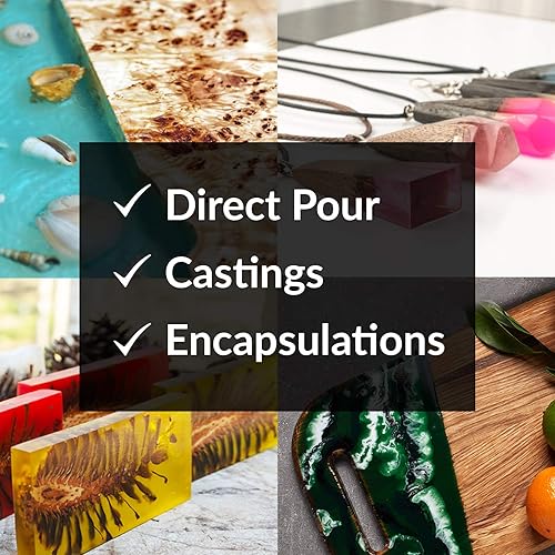 Miniatura 5 de Resina epoxi transparente de 1 galón, kit de 2 partes de resina epoxi para vasos, madera, mesa, encimera, bar y arte artesanal, moldes de resina de