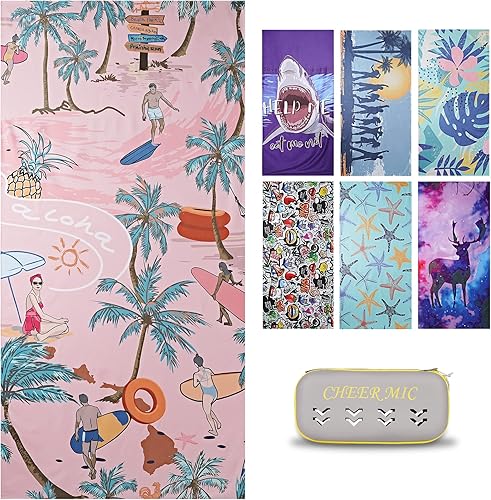 Miniatura 5 de Toallas de playa de microfibra secado rápido, sin arena, compactas, absorbentes y perfectas para viajes, de gran tamaño, ligeras y de secado rápido