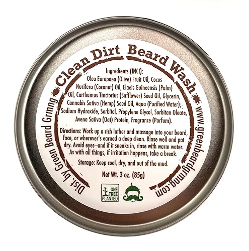 Miniatura 2 de Clean Dirt - Barra de lavado para barba y bigote, champú sólido natural para hombres regular (3 onzas)