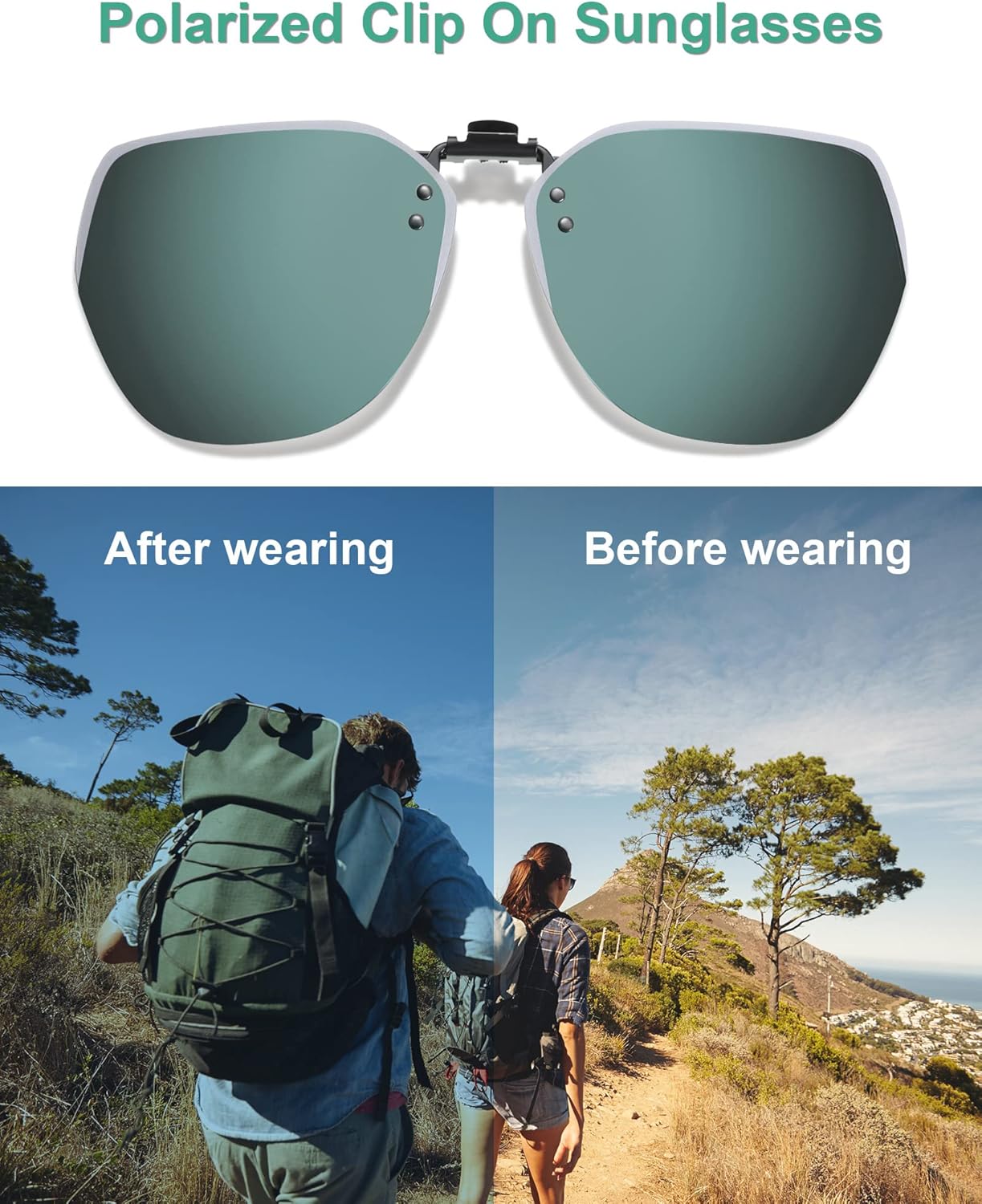 Frienda 3 Pairs Polarized Clip on Sunglasses Rimless Anti Glare Flip up Sunglasses for Women Man - Image 6