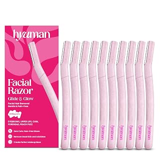 Hyuman® facial razors for women - pack of 10, facial hair remover razor, Dermaplaning Tool