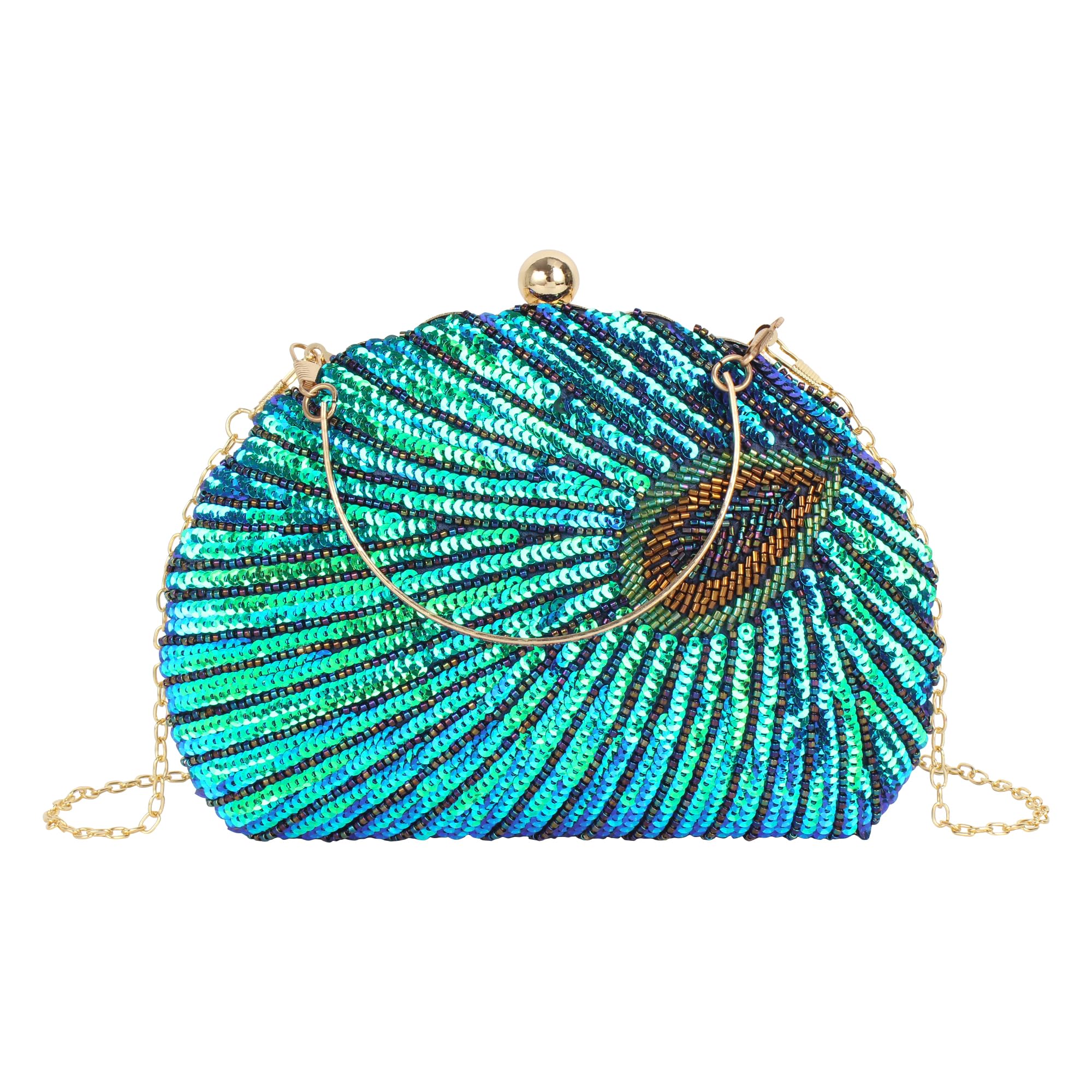 Women Seashell Evening Bag Purse Mermaid Chain Strap Clutch Handbag Shoulder Bag