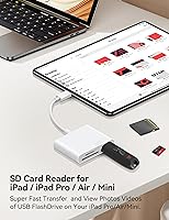 Vista 5 de Lector de tarjetas USB C a SD, adaptador de tarjeta SD BnmxTek con 3 puertos SD MicroSD USB, lector de tarjetas de memoria USBC para iPhone 15 16