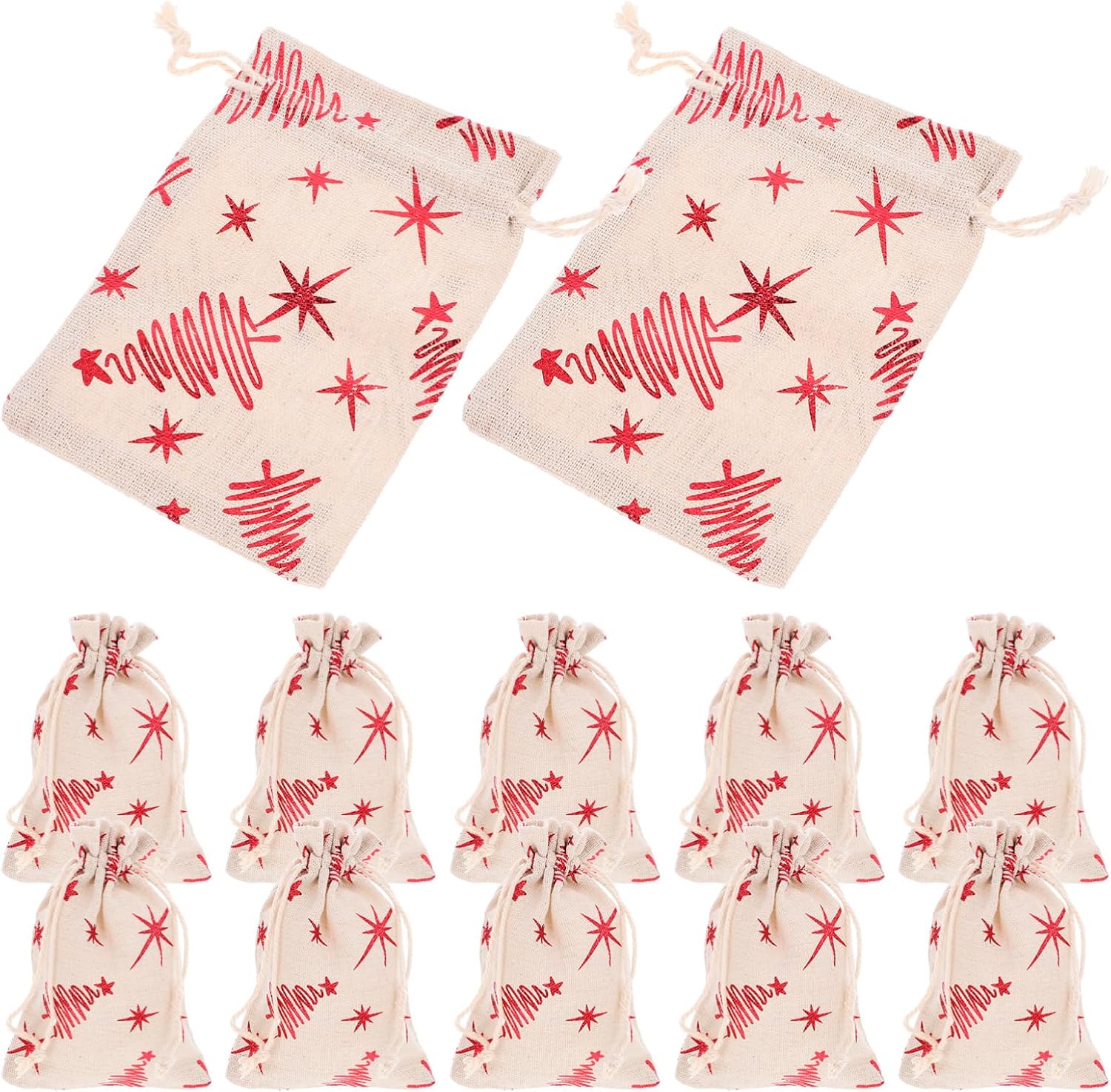 MUCKLILY 50pcs Small Drawstring Pouches Reusable Bags Elegant Ribbon Design for Jewelry Candy and Small Trinkets Storage