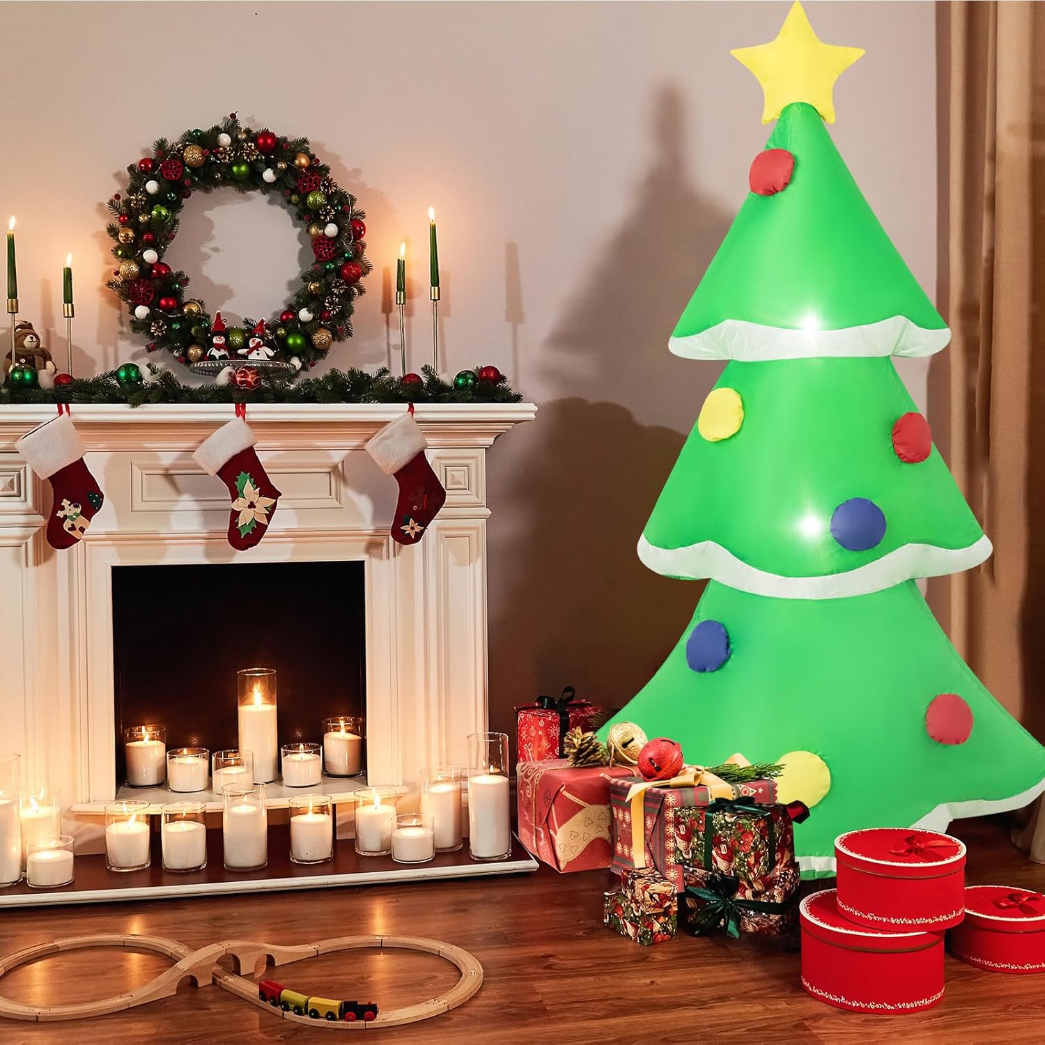 Christmas Inflatables 4 FT Outdoor Decorations, Blow up Tree Yard Decor with Bright LED, Outdoor Christmas Decorations for Yard Garden Lawn Xmas Holiday Decor (4FT Tree) - Image 6