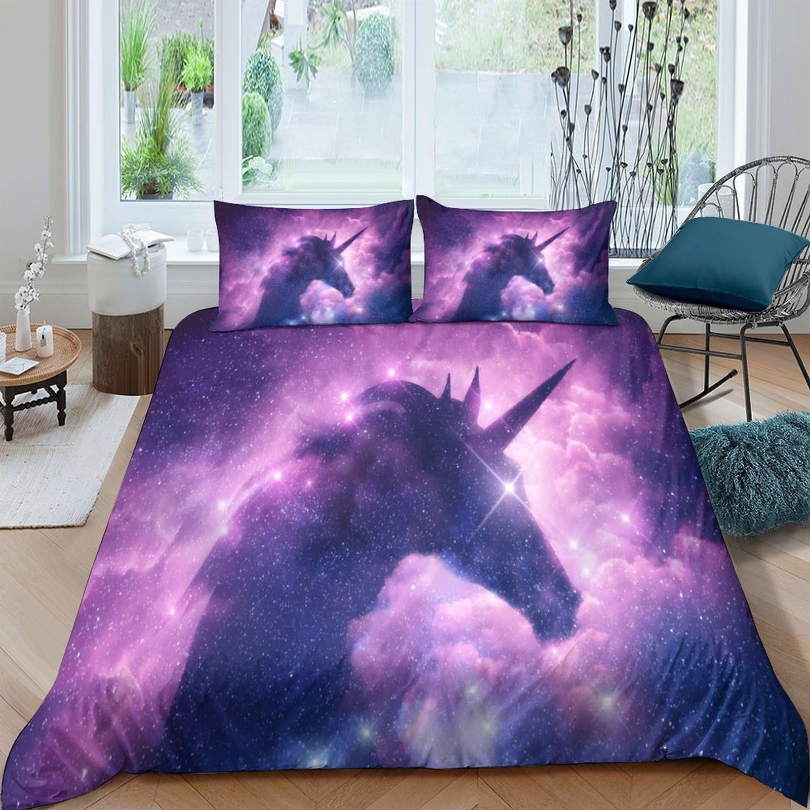 Parure de lit licorne fantaisie pour créer un cocon de douceur dans une chambre d'adulte