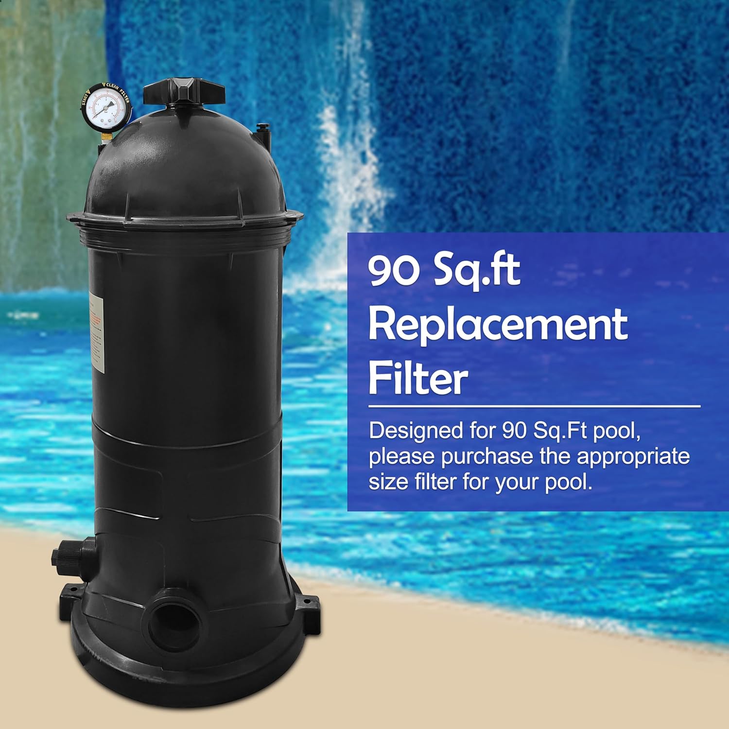 W3C9002 90 Sq.ft Pool Filter Replacement for Hayward StarClear Plus,Aftermarket Part,Black. - Image 6