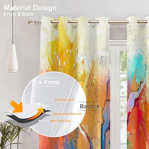 Miniatura 415 de Cenefas de cocina modernas con patrón de cobre marrón dorado para ventanas, cenefas opacas abstractas de marcas de arañazos y cortinas opacas