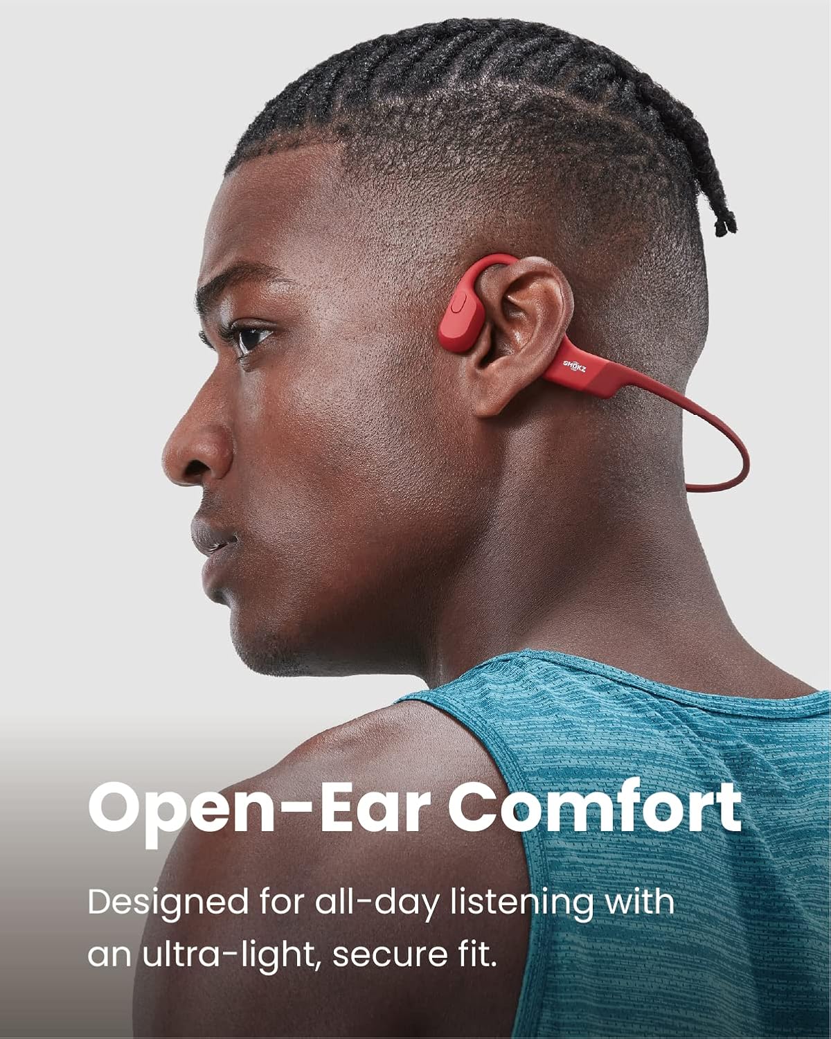 SHOKZ OpenRun Bluetooth Bone Conduction Running Headphones - SS23 - One - Red