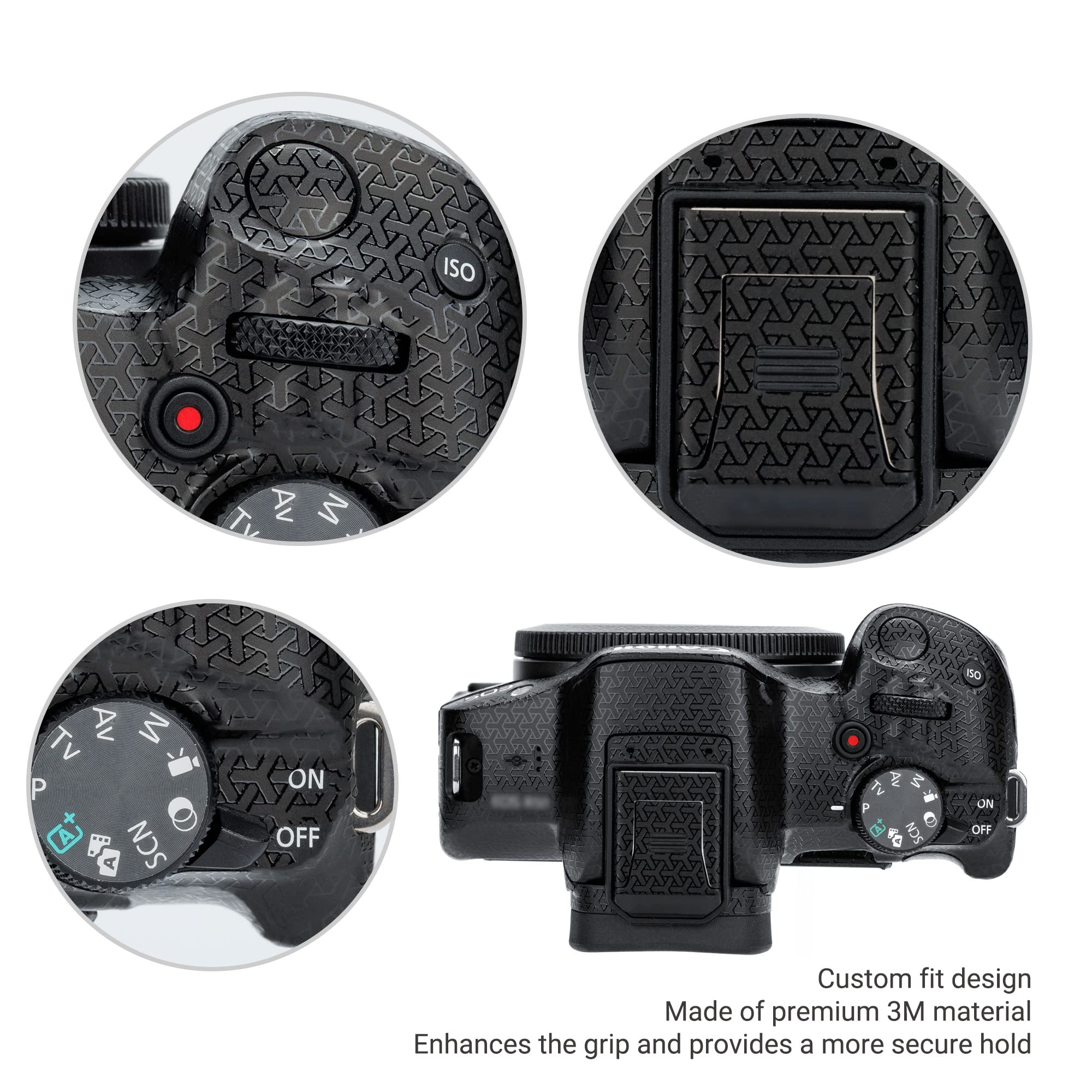 JJC Adesivo protettivo antigraffio compatibile con fotocamera mirrorless Canon EOS R50, pellicola protettiva antiscivolo per il corpo della fotocamera (motivo mimetico