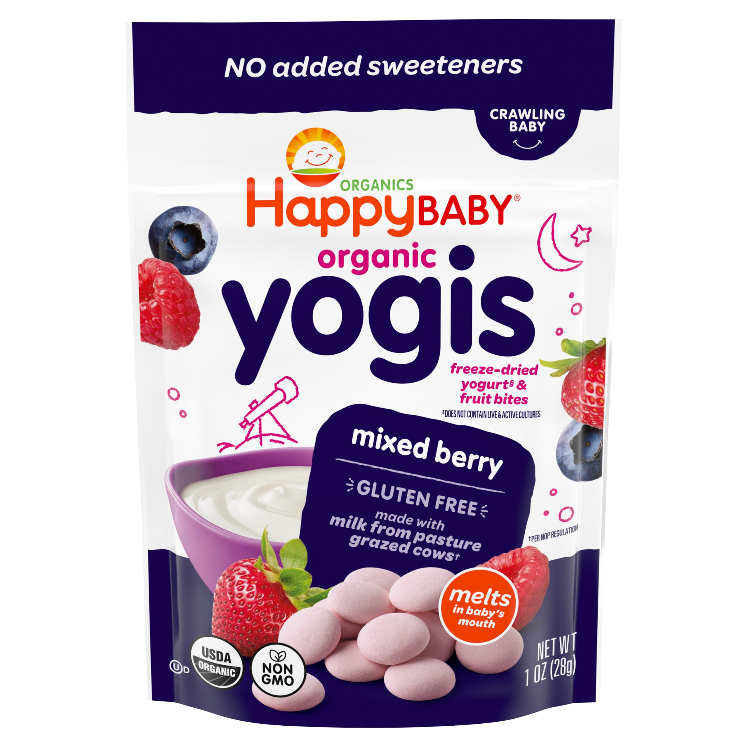 Amazon.com : Happy Baby Organic Yogis Freeze-Dried Yogurt & Fruit