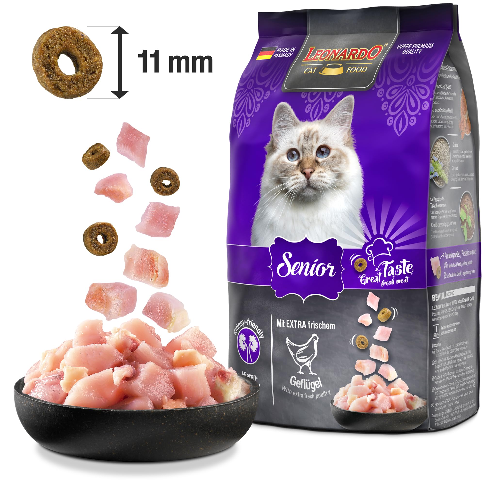 Leonardo Senior [7,5 kg] Alimento seco para Gatos Mayores | Alimento Completo para Gatos Mayores a Partir de Aproximadamente 10 años de Edad