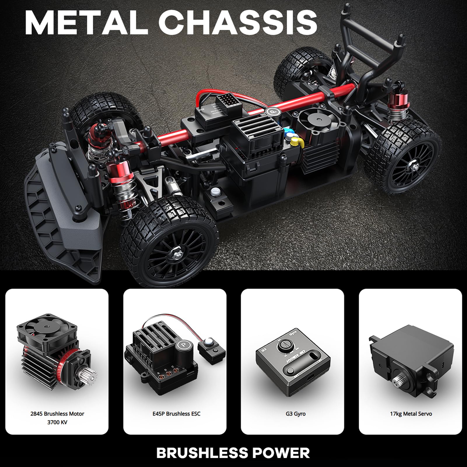 TesPower Mjx Brushless Rc Cars 14304, 4wd Rc Car All-Road RC Drift