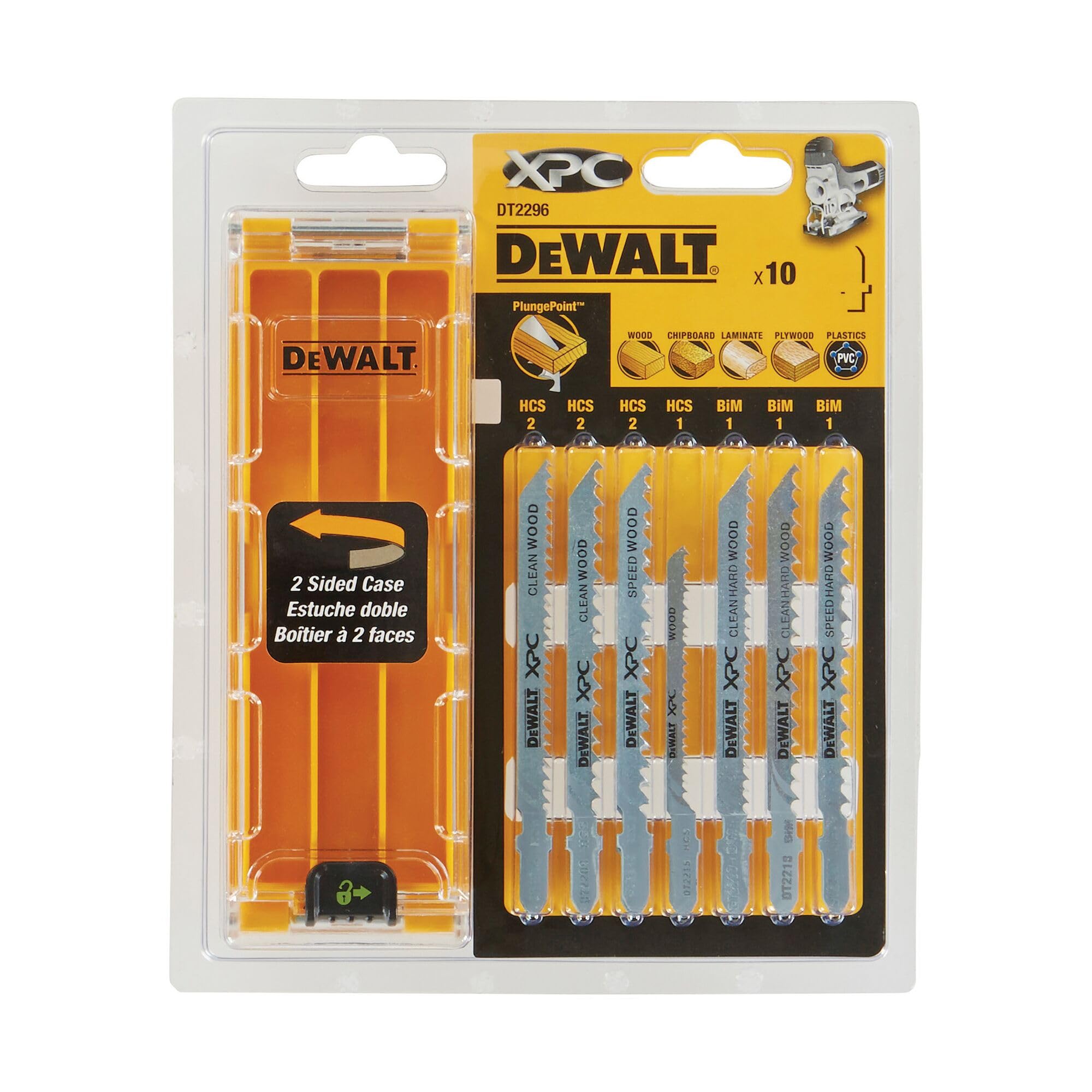 DEWALT Solidny Hojas xpc do cortar drewno - conjunto 10 hojas dla profesjonalistów i majsterkowiczów do pracy profesjonalnej wysoka trwałość