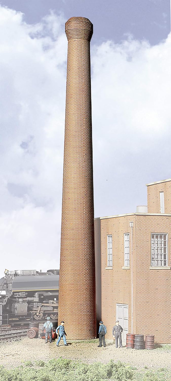Walthers Cornerstone One-Piece Brick Smokestack-pkg(2) 933-3728 HO Scale Model Railroad - Structure Assembled Model
