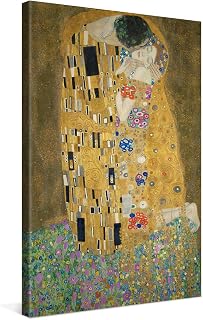 PICANOVA Gustav Klimt The Kiss 16x24 inch – Premium Canvas Art Print – Canvas Print Wall Art Decor Picture Stretched on Wooden Frame as Gallery Artwork