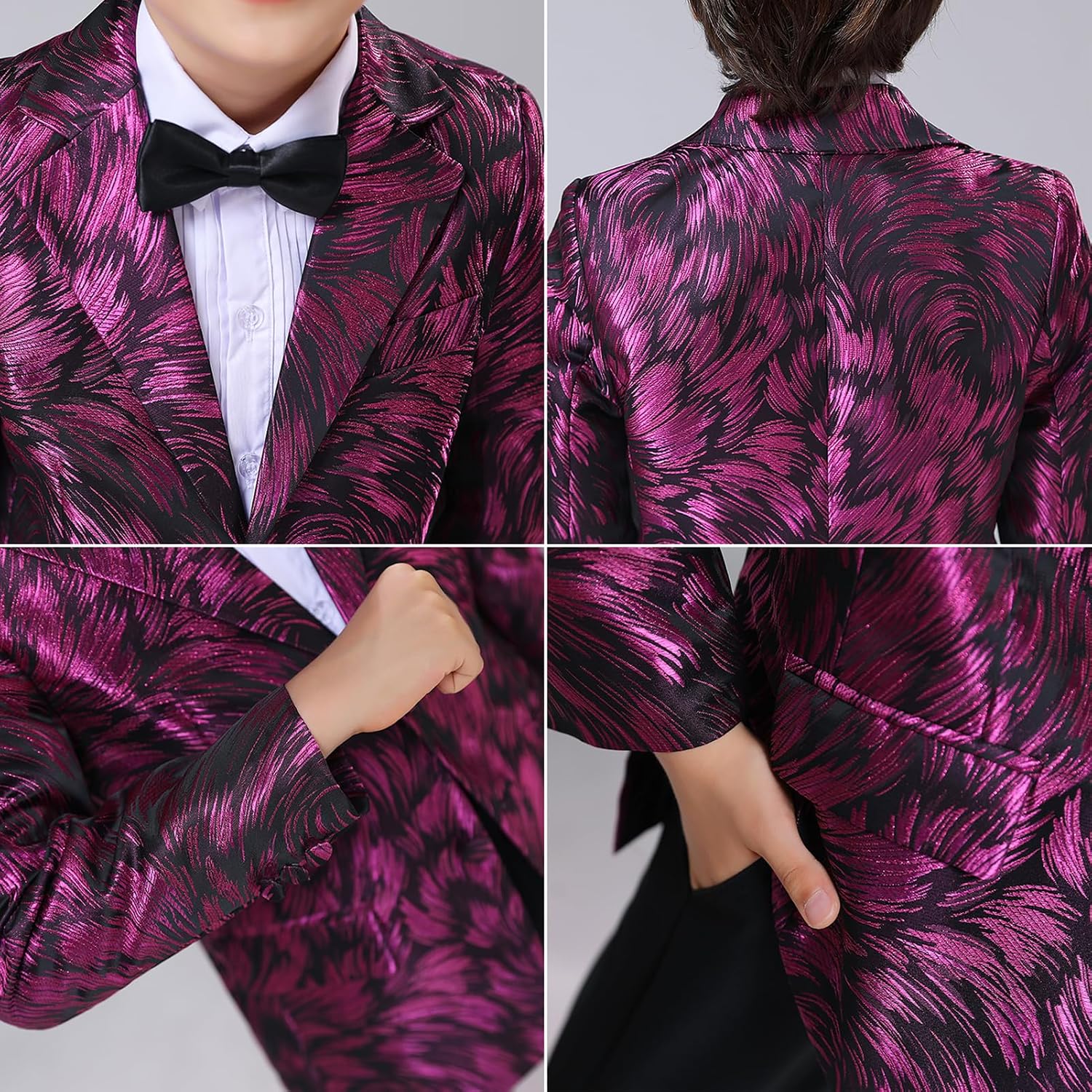 Baby Boy Clothes Suits for Toddler Infant Gentleman Outfits Embroidery Tuxedo Jacket+Bow Tie+Pants 3Pcs Baby Suit Sets