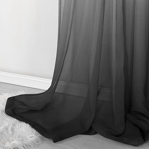 Miniatura 9 de Decoración de sirena para habitación de niñas, 2 paneles con bolsillo para barra, cortinas degradadas, decoración de habitación de sirena para