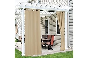RYB HOME Outdoor Patio Curtains: Waterproof, Windproof, UV Protection