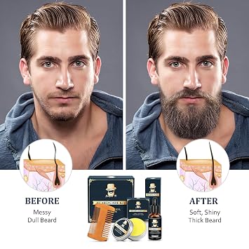 Dad Gifts Fathers Day, Beard Kit w/Beard Oil, Balm, Comb, Men's Daily Grooming & Care, Moisturize & Soften Facial Hair, Dad Day Gifts from Daughter Wife Son, Birthday Gifts for Husband Boyfriend Son