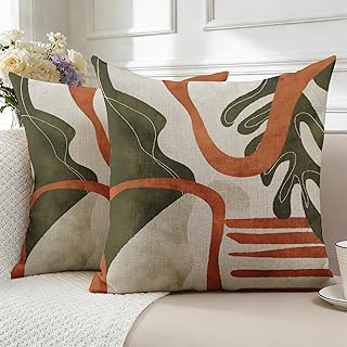 Decorative Throw Pillow Covers 18x18 Inch Set of 2 Abstract Organic Patt...