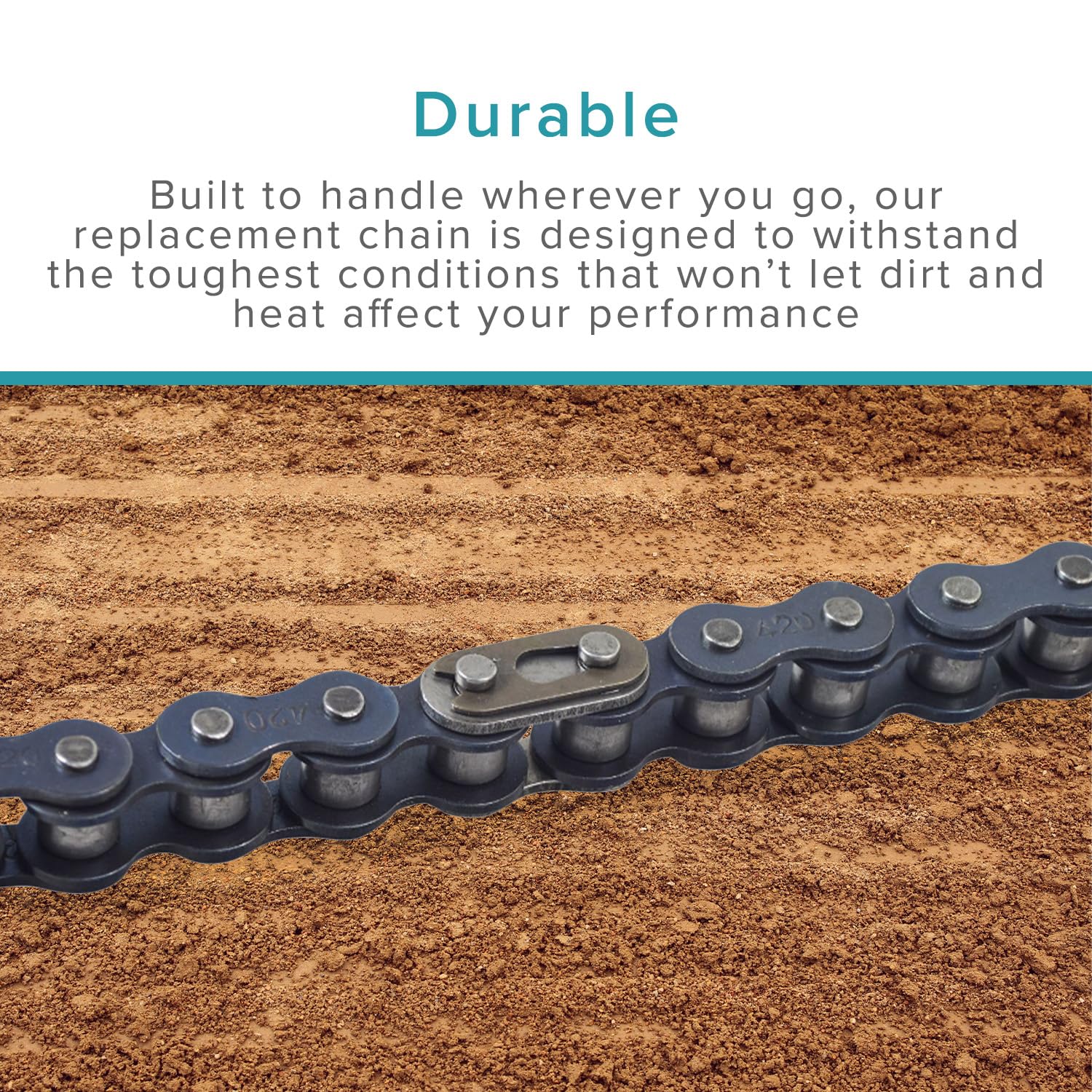 AlveyTech 90 Link 1/2" Pitch 420 Chain - Replacement for the Coleman BT200X, BT200X-G, BT200X-O, CT200U Trail, CT200U-EX, CT200U-EXR & Massimo MB200, 196cc 6.5 Hp Mini Bikes, Motorcycle Parts, Go-Kart