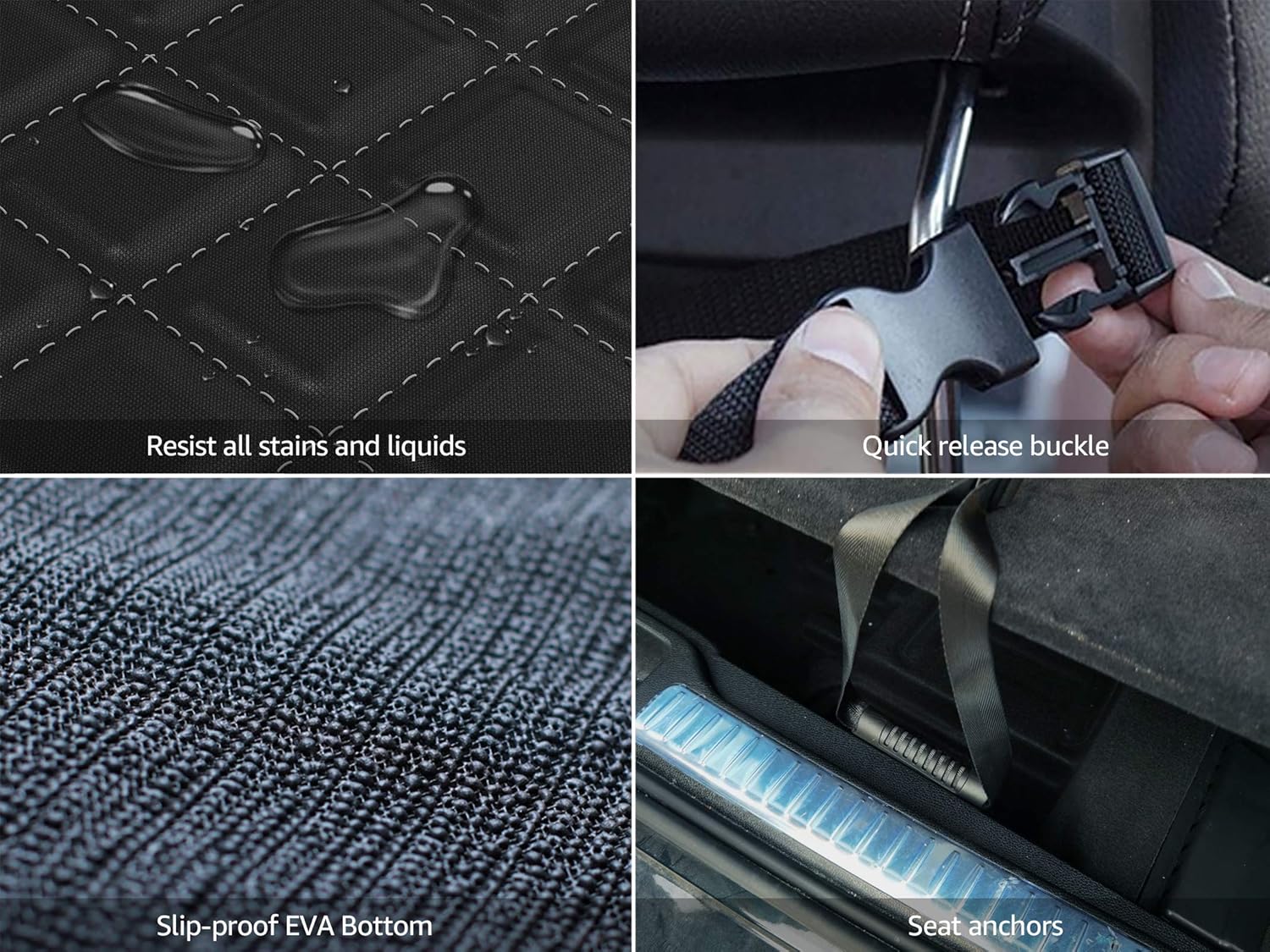iBuddy SUV Cargo Liner for Dogs, Waterproof Dog Cargo Cover with Bumper Flap Protection Durable Toyota Rav4 Trunk Mat for Pets Keep Your Vehicle Trunk Clean Universal Fit SUV Car Seat Cover