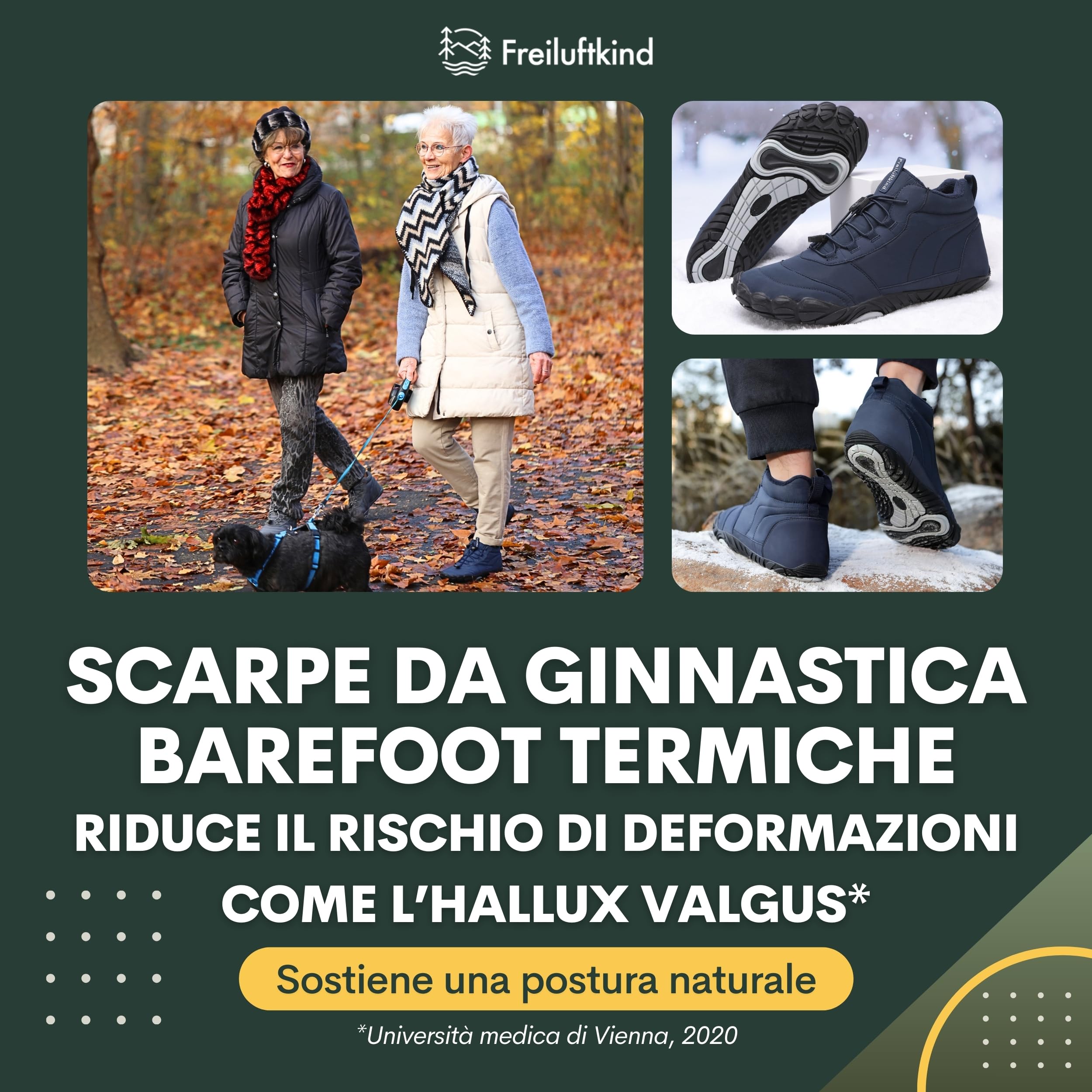 Freiluftkind Kepler Barefoot Shoes idrorepellenti e Foderati – Scarpe Barefoot Unisex per l'inverno – Scarpe Calde Impermeabili