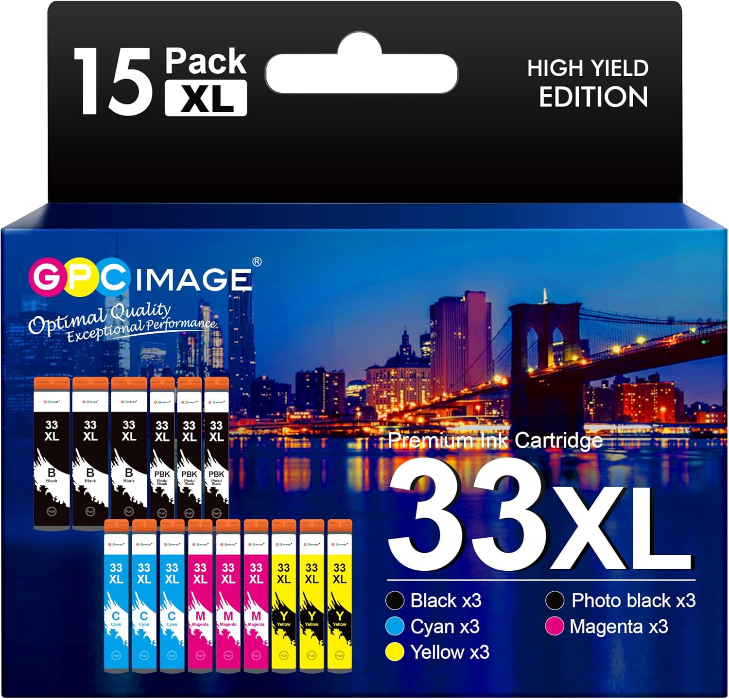 GPC Image Compatible Ink Cartridges Replacement for Epson 33XL for