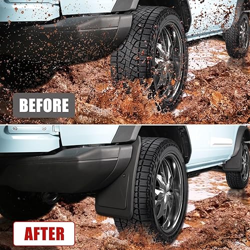 Miniatura 2 de Bestview Aletas de barro compatibles con accesorios Ford Bronco de 24 puertas 2021 2022 2023, no requiere perforación, 4 piezas delanteras y traseras