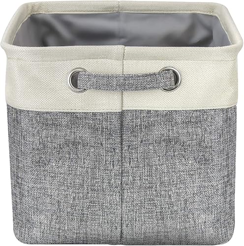 Miniatura 7 de Sorbus Cubos de almacenamiento de tela de 15 pulgadas, contenedores plegables grandes y resistentes con doble asa, canastas plegables para