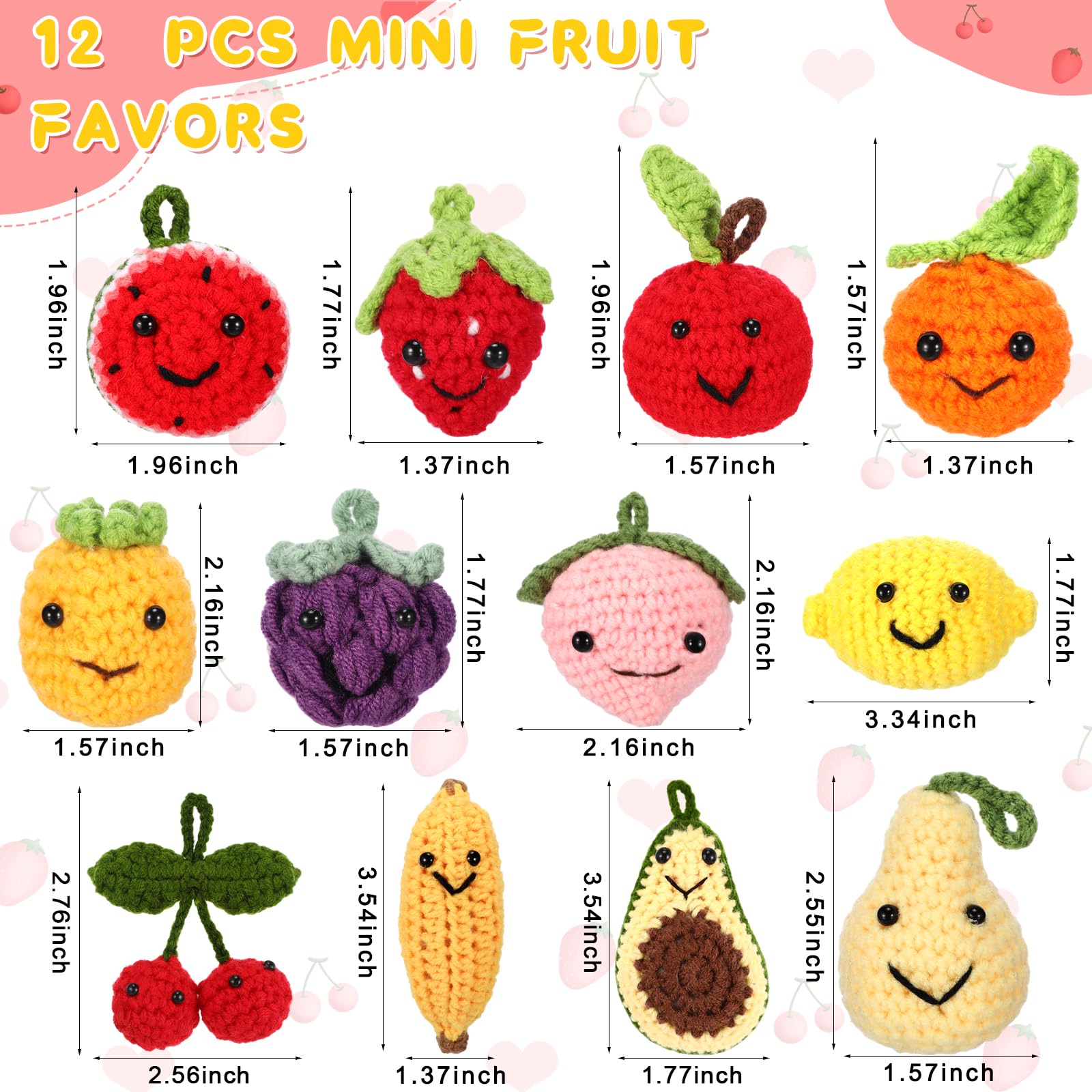 Amazon.com: Mindsoft 12 Pcs Inspirational Positive Fruit Crochet
