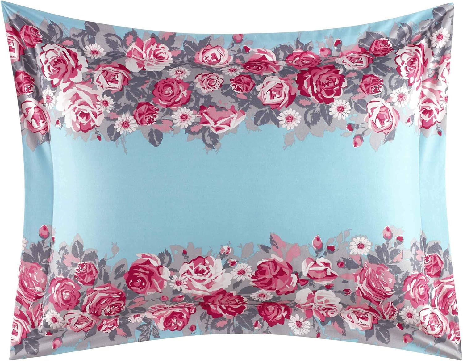 Promo Discount Up To 70% Off Betsey Johnson Banded Floral Comforter Set, King, Turquoise