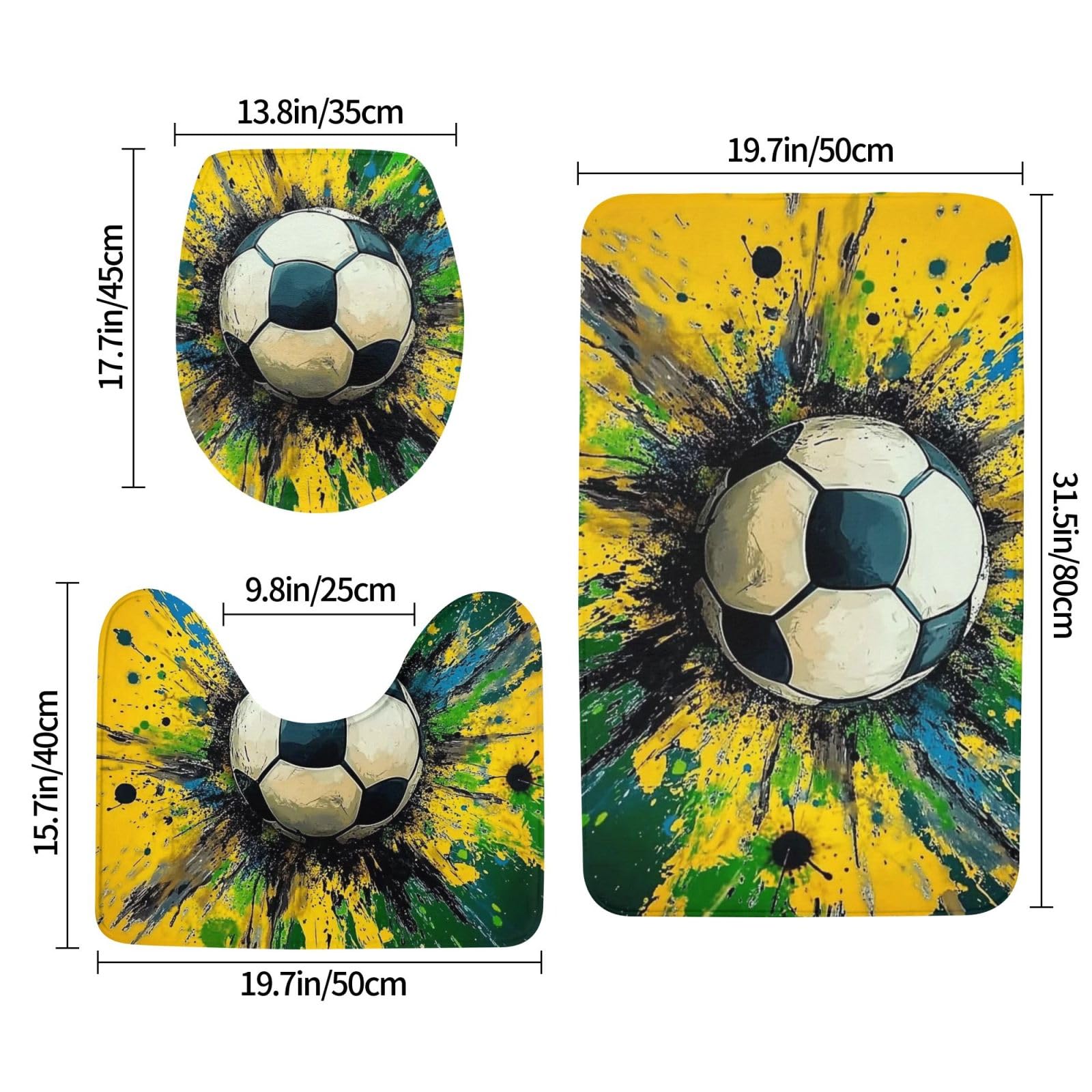 Juego de alfombras de baño de 3 piezas, de espuma viscoelástica suave y absorbente y alfombra de inodoro en forma de U, decoración del hogar, secado rápido