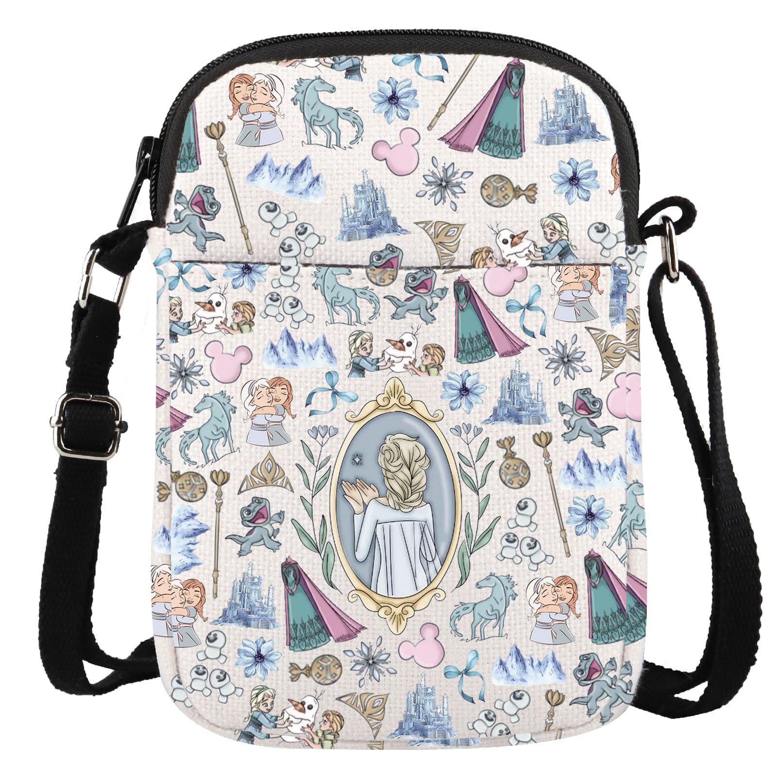 GJTIM Snow Princess Gift Princess Fan Gift Movie Cartoon Character Present Crossbody Bag