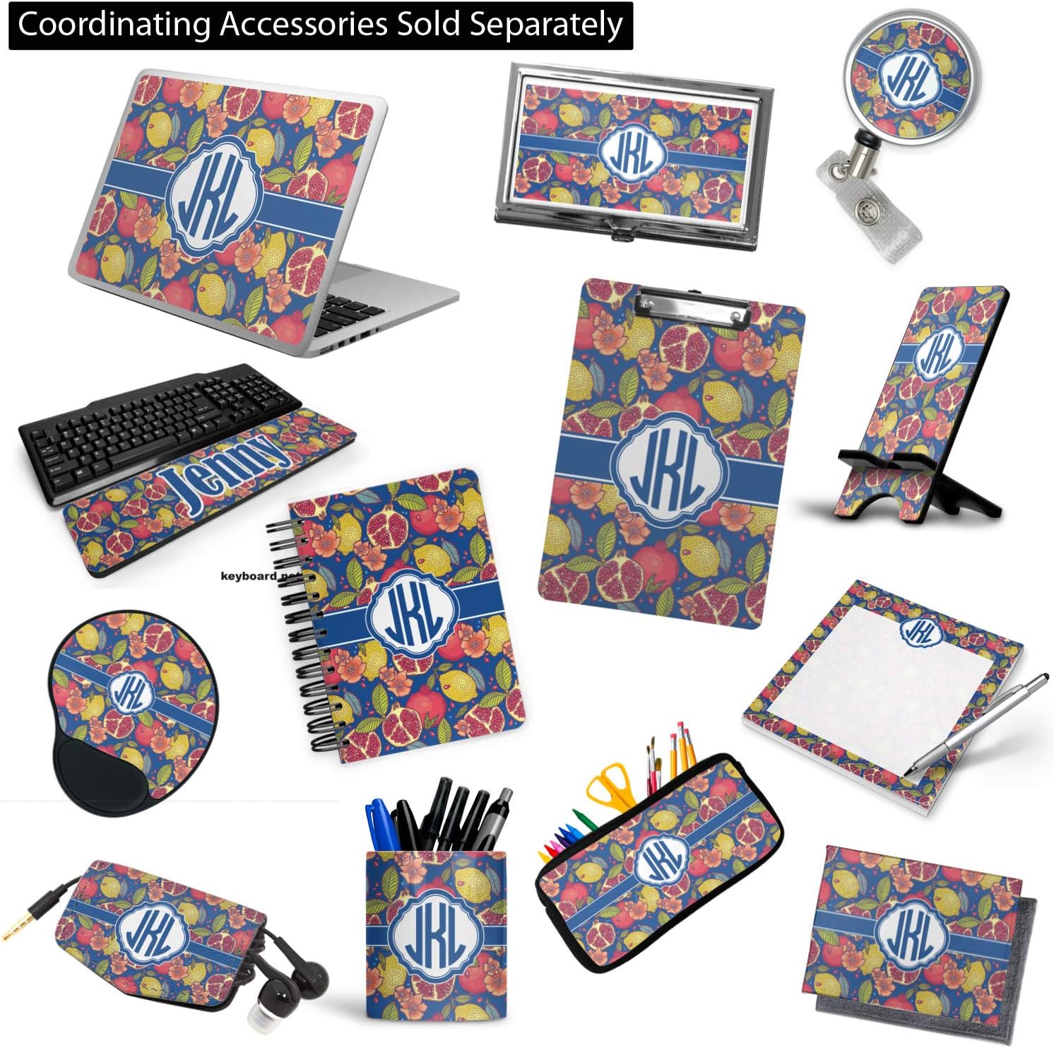 Personalized Pomegranates & Lemons Clipboard (Letter Size)