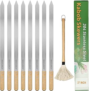 27 Inch Extra Long 1 Inch Wide Kabob Skewers for Grilling, Premium 304 S...
