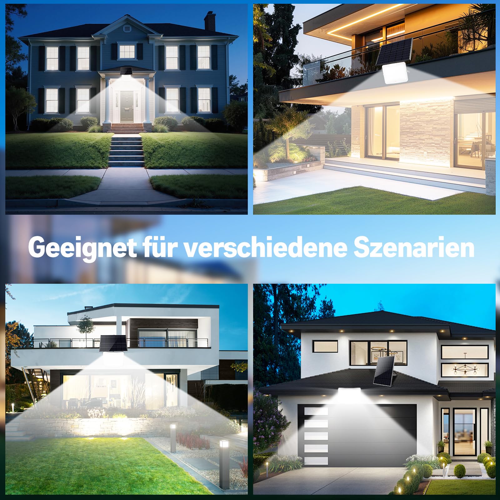 800W Solarlampen für Außen mit Bewegungsmelder, 4000LM Solar Strahler Außen mit Fernbedienung, Solarpanel 35 * 40 cm, IP65, 3 Modi 6500K Led Strahler mit Bewegungsmelder für Garten, Terrasse