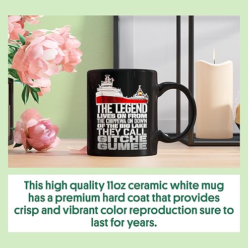 Miniatura 2 de Edmund Fitzgerald They call Gitche Gumee - Taza de café negra de 11 oz..